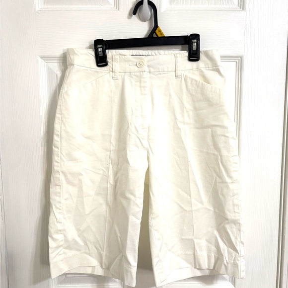 croft & barrow Pants - croft & barrow White Flat-Front Cotton Shorts